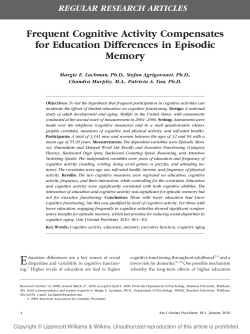 Frequent Cognitive Activity Compensates for Education Differences