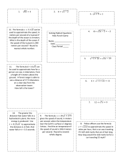 Solving Radical Equations Hole-Punch Game Name