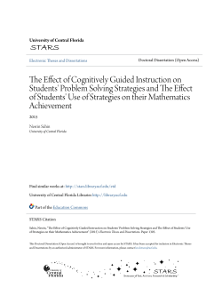 The Effect of Cognitively Guided Instruction on Students