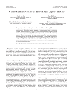 A Theoretical Framework for the Study of Adult Cognitive Plasticity