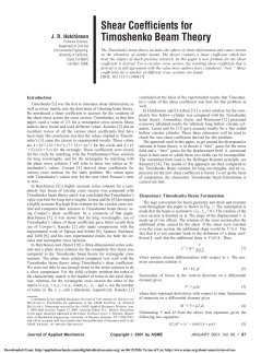 Shear Coefficients for Timoshenko Beam Theory