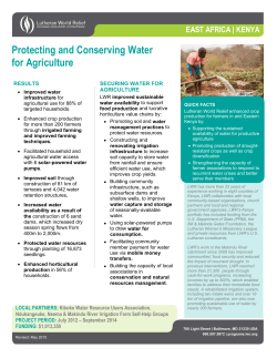 Protecting and Conserving Water for Agriculture
