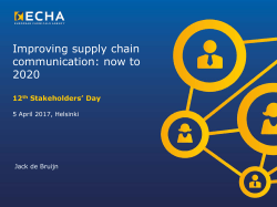 Improving supply chain communication: now to - ECHA