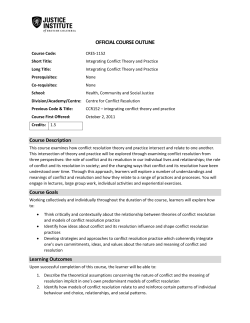 Integrating Conflict Theory and Practice