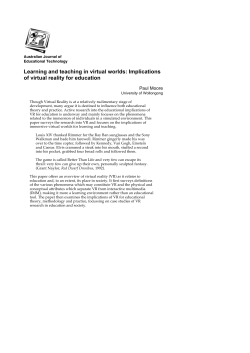 Learning and teaching in virtual worlds: Implications of virtual reality