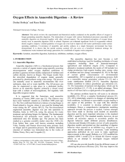 Oxygen Effects in Anaerobic Digestion &ndash; A Review