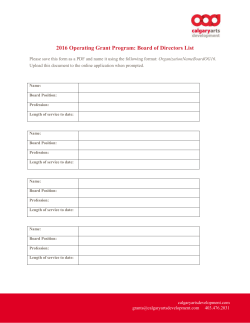 Board List Form - Calgary Arts Development