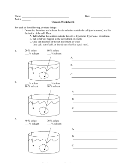 Osmosis Worksheet