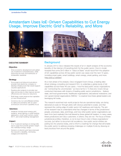 Amsterdam Uses IoE-Driven Capabilities to Cut Energy Usage