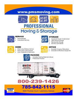 Information Packet PDF - Professional Moving and Storage