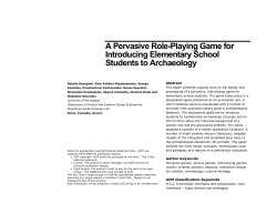 A Pervasive Role-Playing Game for Introducing Elementary School