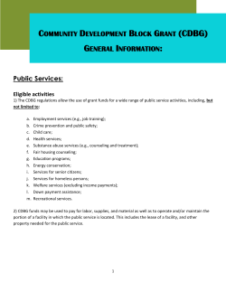 Public Facilities and Improvements Eligible