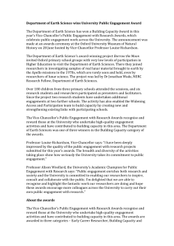 Department of Earth Science wins University Public Engagement