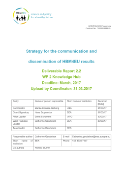 Strategy for the communication and dissemination of HBM4EU results
