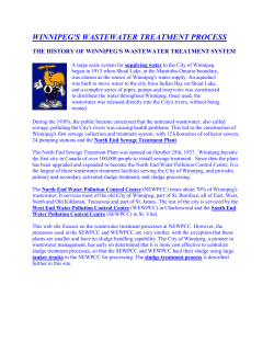 the history of winnipeg`s wastewater treatment system