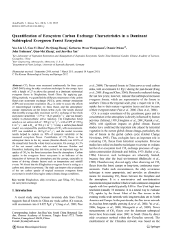 Quantification of Ecosystem Carbon Exchange Characteristics in a