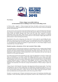 Press Release Chinese skipper successfully builds up an
