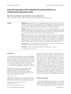 Anal self-massage in the treatment of acute anal fissure