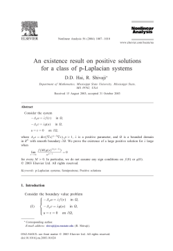 An existence result on positive solutions for a class of p