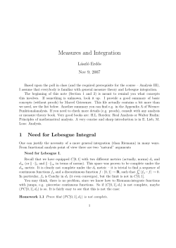 Measures and Integration