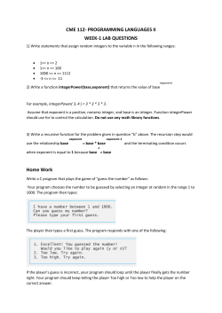 CME 112- PROGRAMMING LANGUAGES II WEEK