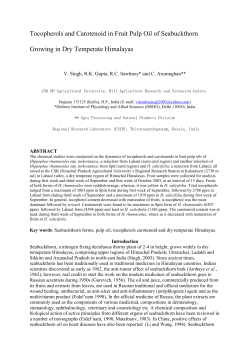 Tocopherols and Carotenoid in Fruit Pulp Oil of Seabuckthorn