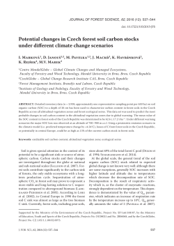 Potential changes in Czech forest soil carbon stocks under different