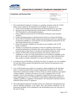 Nominations and Election Policy