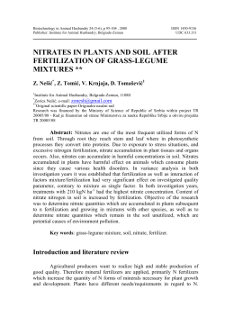 nitrates in plants and soil after fertilization of grass