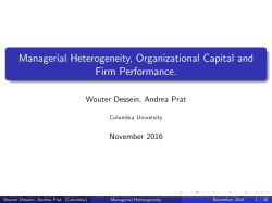 Managerial Heterogeneity, Organizational Capital and Firm
