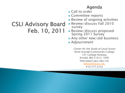 CSLI Advisory Board Feb. 12 2009