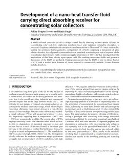 Development of a nano-heat transfer fluid carrying direct absorbing