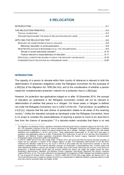 Guide to Refugee Law in Australia: Chapter 6