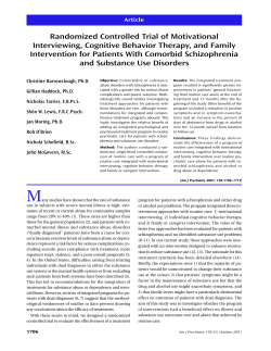 Randomized Controlled Trial of Motivational Interviewing, Cognitive