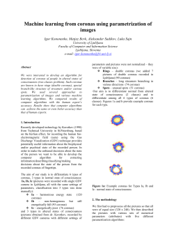 Machine learning from coronas using parametrization of images