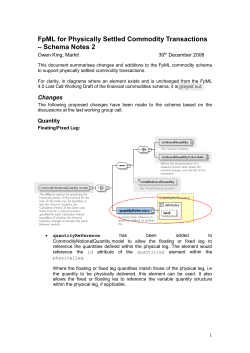FpML for Physically Settled Natural Gas Commodity Trades