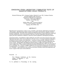 Emissions from Laboratory Combustor Tests of Manufactured Wood