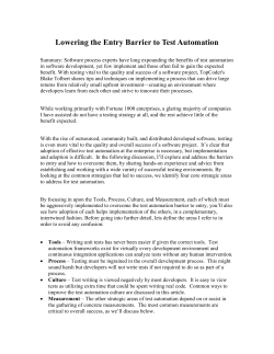 Lowering the Entry Barrier to Test Automation