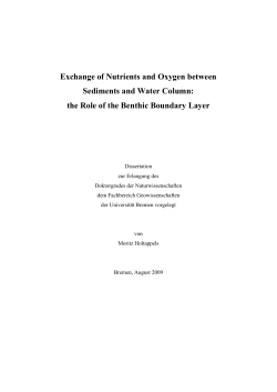 Exchange of Nutrients and Oxygen between Sediments and Water
