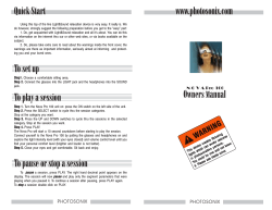 Quick Start To set up To play a session To pause or stop a session