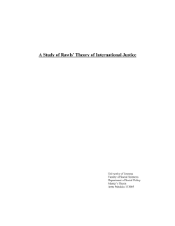 A Study of Rawls` Theory of International Justice