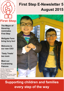 First Step E-Newsletter 5 August 2015