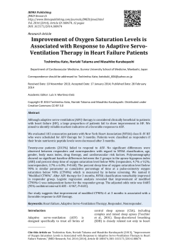 Improvement of Oxygen Saturation Levels is