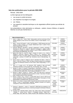 mettre &agrave; jour la liste des publications pour la p&eacute;riode - GIP