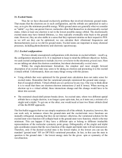 21. Excited States Thus far we have discussed exclusively problems