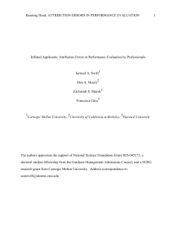 ATTRIBUTION ERRORS IN PERFORMANCE