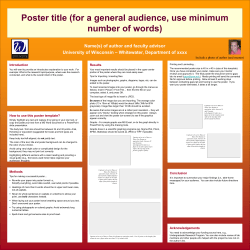 How to use this poster template? - University of Wisconsin Whitewater
