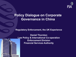 Policy Dialogue on Corporate Governance in China