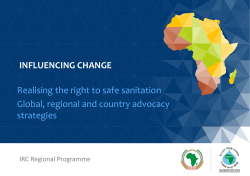Influencing change - Realising the right to safe sanitation