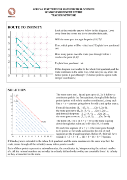 route to infinity solution - Aiming High Teacher Network